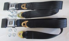 Black Seat Belts With Mounting For 1964-75 Chevrolets Replacement Seatbelts