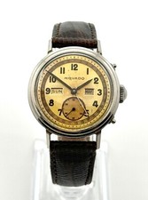 Vintage Movado 1940s Triple-Date Calendograph Manual Patina Watch 14819 33.5mm