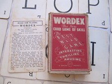 WORDEX card game complete (1938) - Very RARE set no other available online