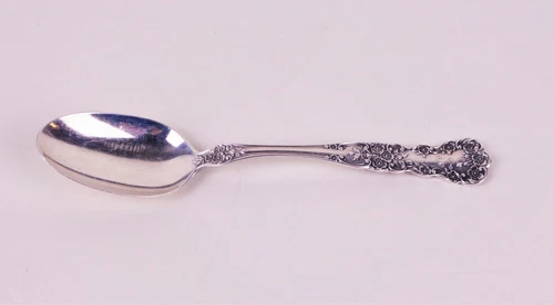 Sterling Silver Gorham Buttercup Teaspoon Flatware Monogram M Patent 1900