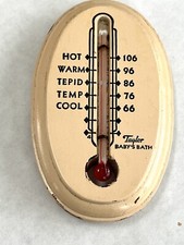 VINTAGE TAYLOR FLOATING WOODEN BABY BATH THERMOMETER