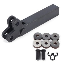 Dual Knurling Knurler Tool Holder Knurl Tool Lathe Straight Shank + 6pcs Wheel