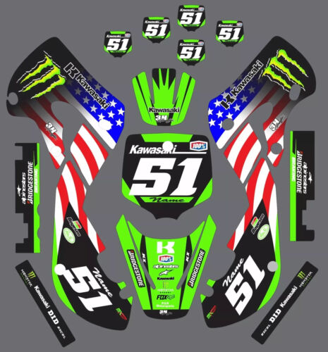 Graphic Kit for 2009-2011 Kawasaki KX450f KX 450f and 2000-2023 Kawasaki KX65 - Foto 2 di 2