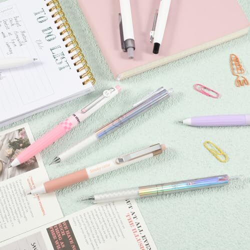 8Pcs Aesthetic Retractable Gel Pens, 0.5 CS Fine Point Black Ink Pen for Pink - Picture 6 of 6