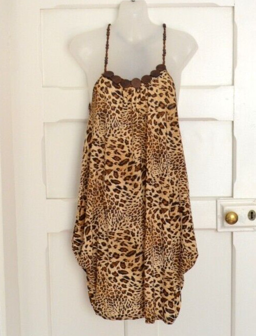 Funky U Women's Multicolour Animal Print Spaghetti Strap Slip Dress Size Standar