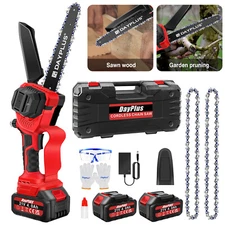 21V Cordless Chainsaw Portable Handheld Saw for Gardening Pruning Tree Battery