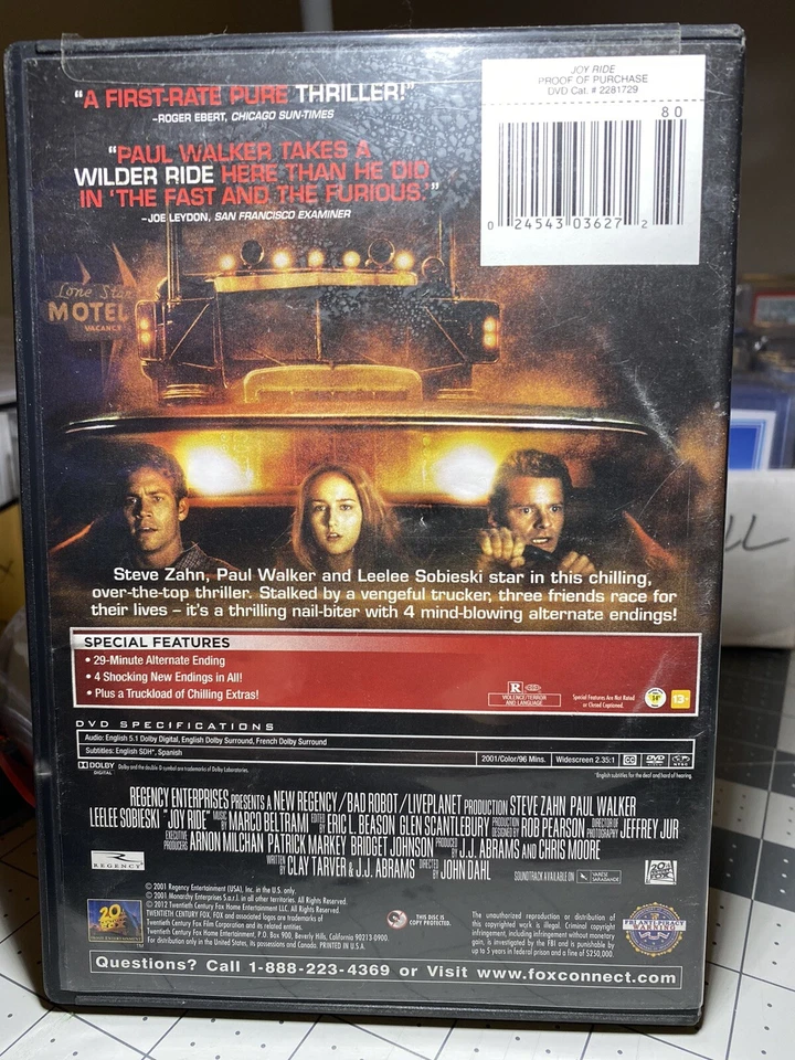 Joy Ride (DVD, 2001) - Image 2 of 2