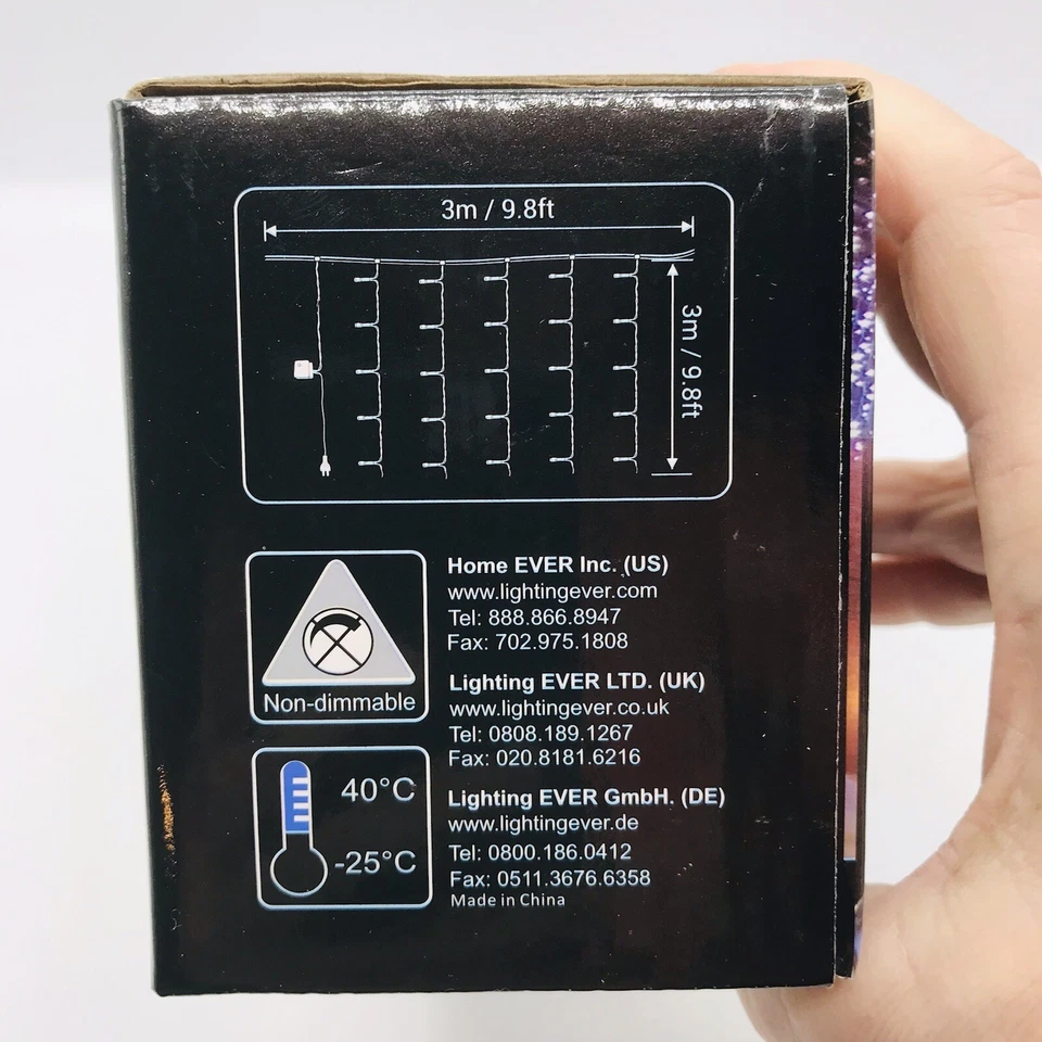 Luces de cortina LED LE 9,8 x 9,8 pies 8 opciones de modo de luz cadena blanca de luz diurna Foto 3 de 4