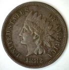 1882 Indian Head Penny XF One Cent US Coin Wreath Shield Circulated Extra Fine