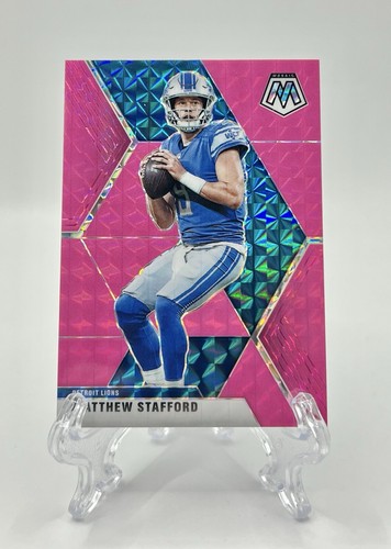 2020 Panini Mosaic Matthew Stafford Pink Fluorescent Prizm /10 - LIONS-RAMS