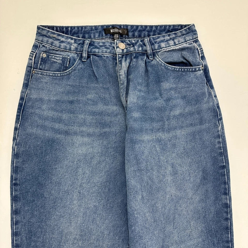 Pantalones de mezclilla Missguided Balloon para mujer talla 6L azul lavado medio Foto 2 de 4