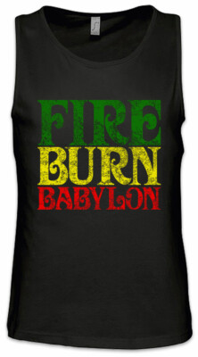 Fire Burn Babylon Herren Tank Top Rasta Music Jah Babylon Musik Rastafari Reggae