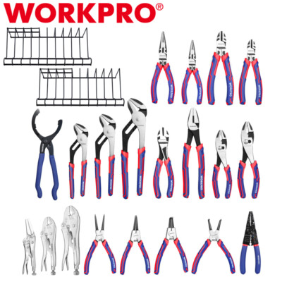 #ad WORKPRO 20PC Plier Set CR V Carbon Steel 2 Plier Organizers with Organizer Racks $149.99