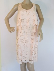 pale pink shift dress