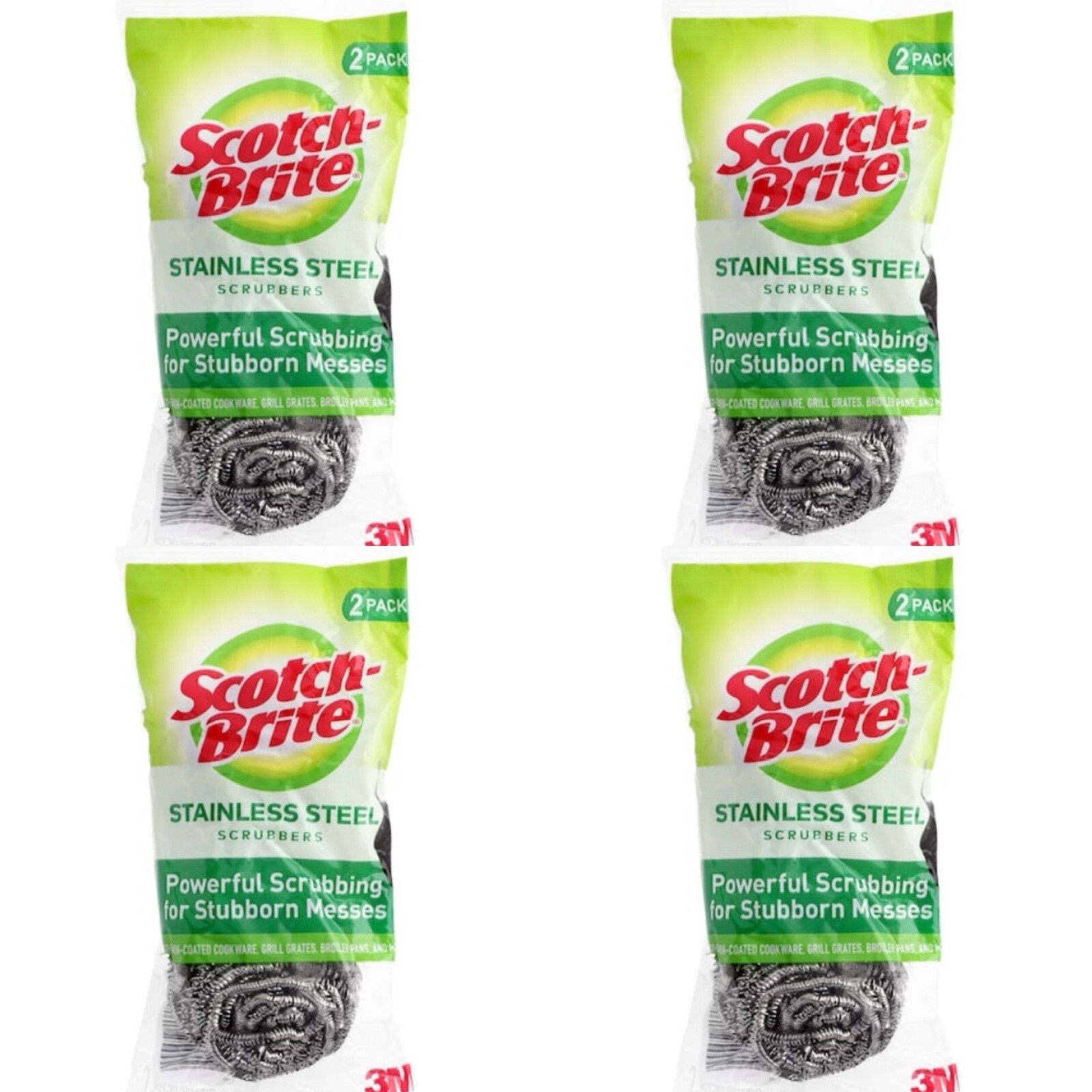 3m Scotch-Brite Stainless Steel Scrubbing Pads Total of 16 Pads 