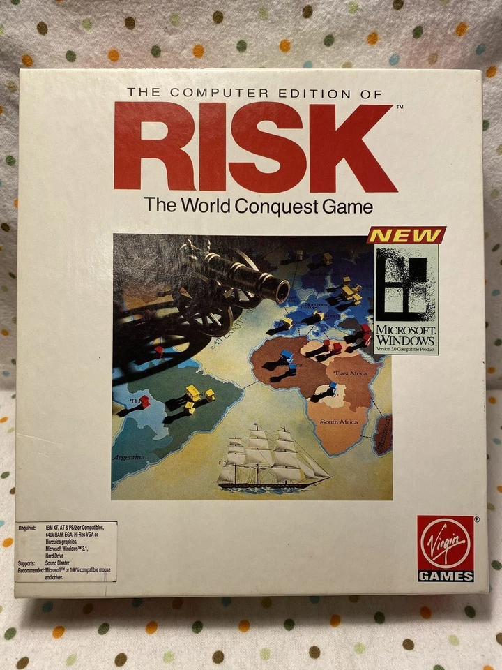 Vintage Virgin Games The Comptuer Edition Risk the Word Conquest Game - 1989 - Image 3 of 4
