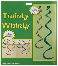 Twirly Whirlys Assorted Green and Gold, 4 x 24" & 2 x 36" - 6 Count