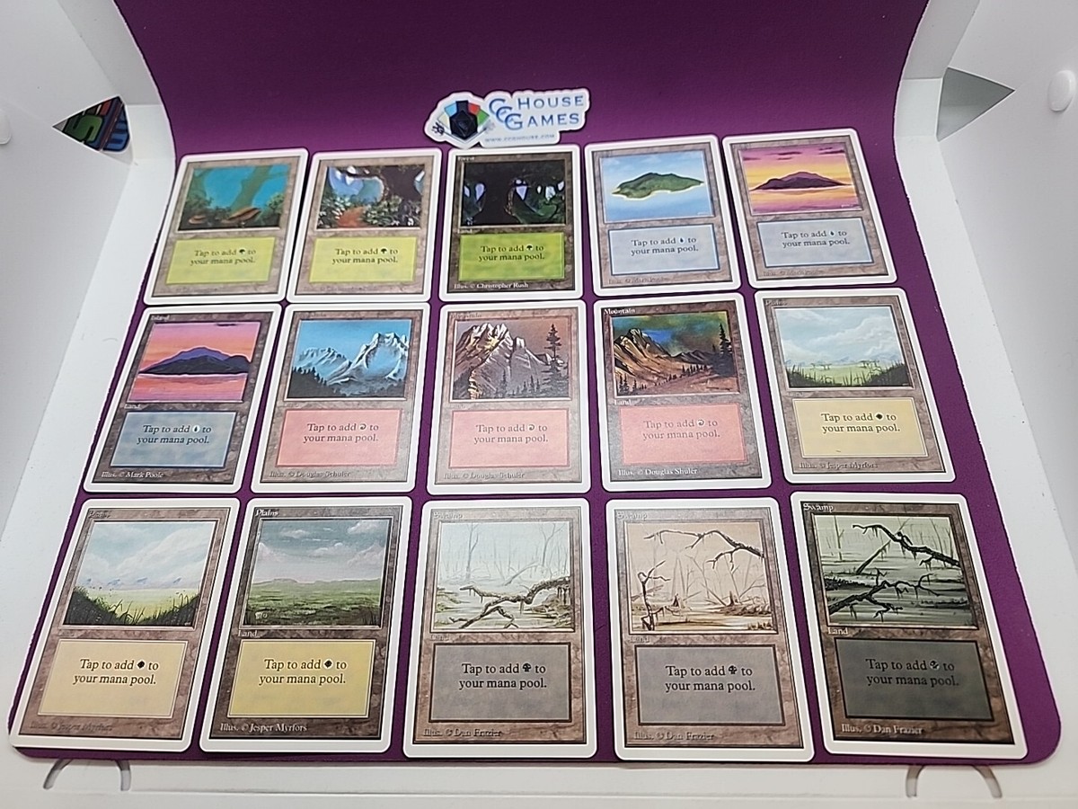 MTG Unlimited Basic Land Art Set Plains Island Swamp Mountain