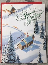 3 Hallmark Merry Christmas Cards Anyone 8x5.25 Expressions Seasons Greetings
