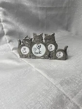 Silver pewter, cat picture frame