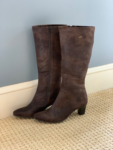 Ara GORE-TEX knee-high classic high heel brown boots | eBay