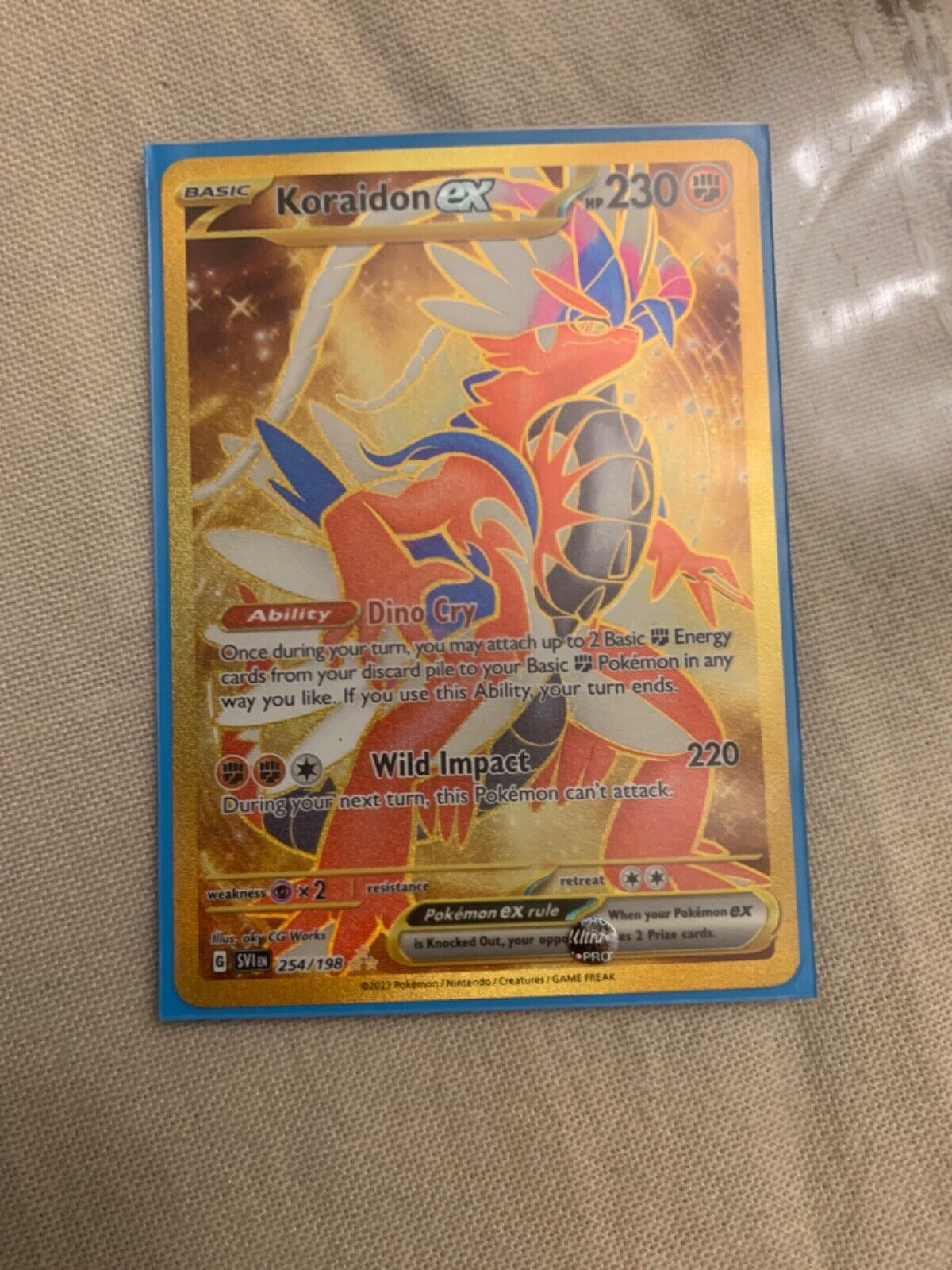 Pokemon SCARLET & VIOLET (English) - KORAIDON EX - HYPER RARE GOLD - 254/198