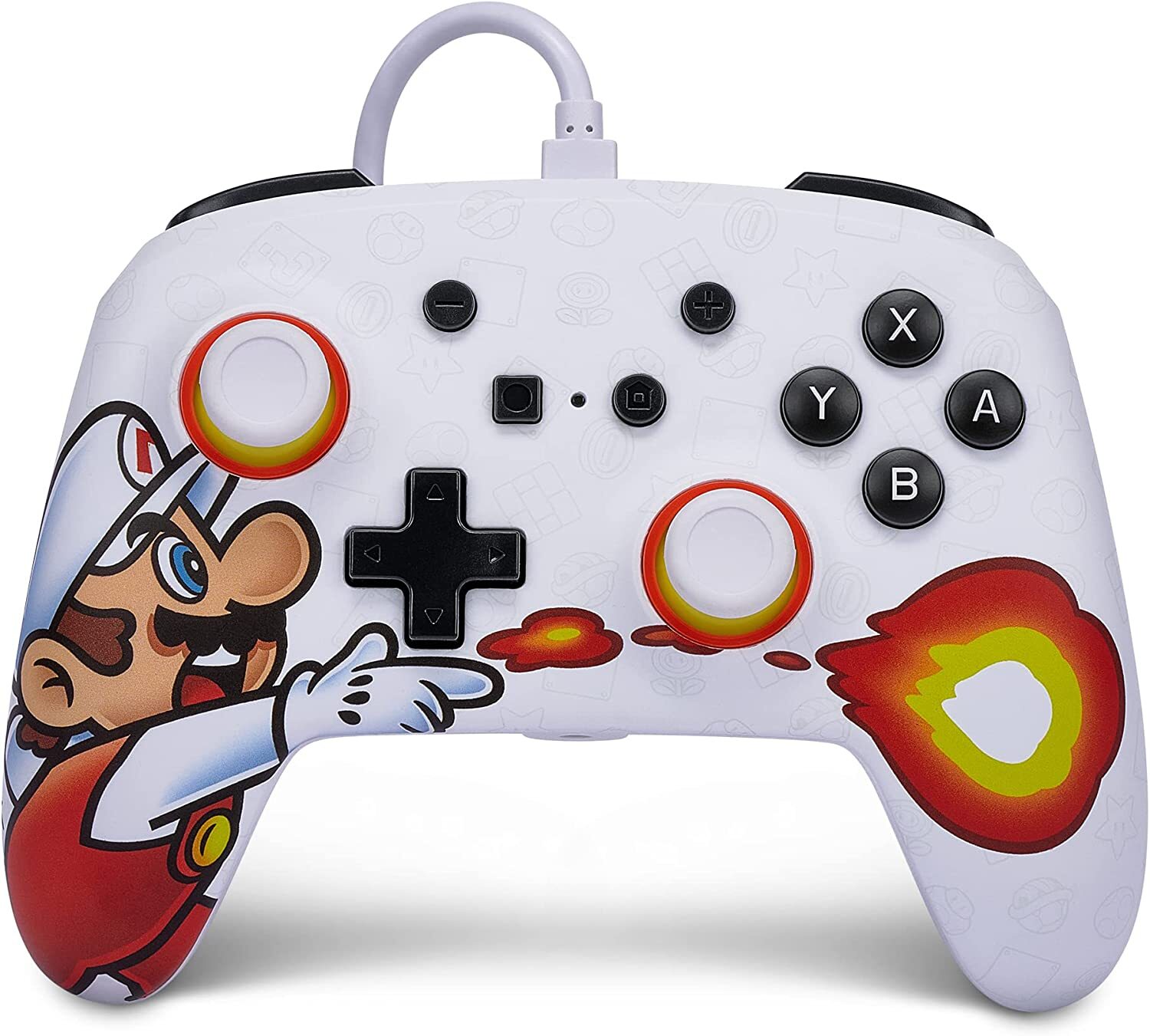 Manette Filaire Super Mario Firefall avec prise audio 3.5mm pour console Nintendo Switch