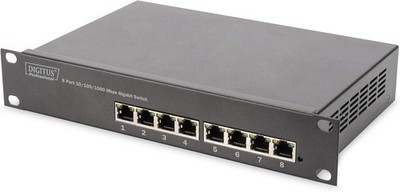 Switch sieciowy Digitus DN-80114 DN-80114, 8, 1000 MBit/s, czarny, 5 W 