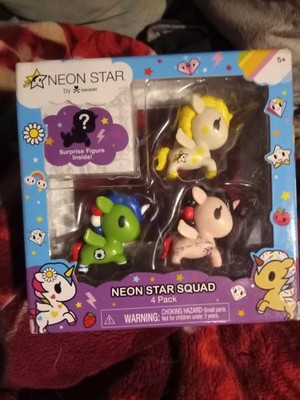 Tokidoki Neon Star Squad 4 Pack Celeste, Hana and Sam plus Surprise