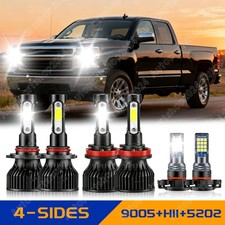 3pair Led Headlights For 2014-2015 Chevy Silverado 1500 Combo Hilo Fog Lights