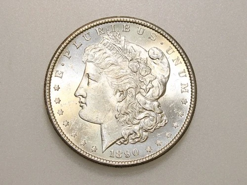 1890-S $1 MORGAN SILVER ONE DOLLAR CH/GEM BU
