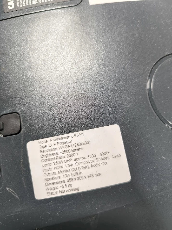Promethean UST-P1 Projektor DLP - Nicht Aktiv, Kosmetik Kleidung - Image 2 of 4