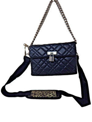 Kurt Geiger The Brixton Black Quilted Full Grain Leather Small Convertible Bag