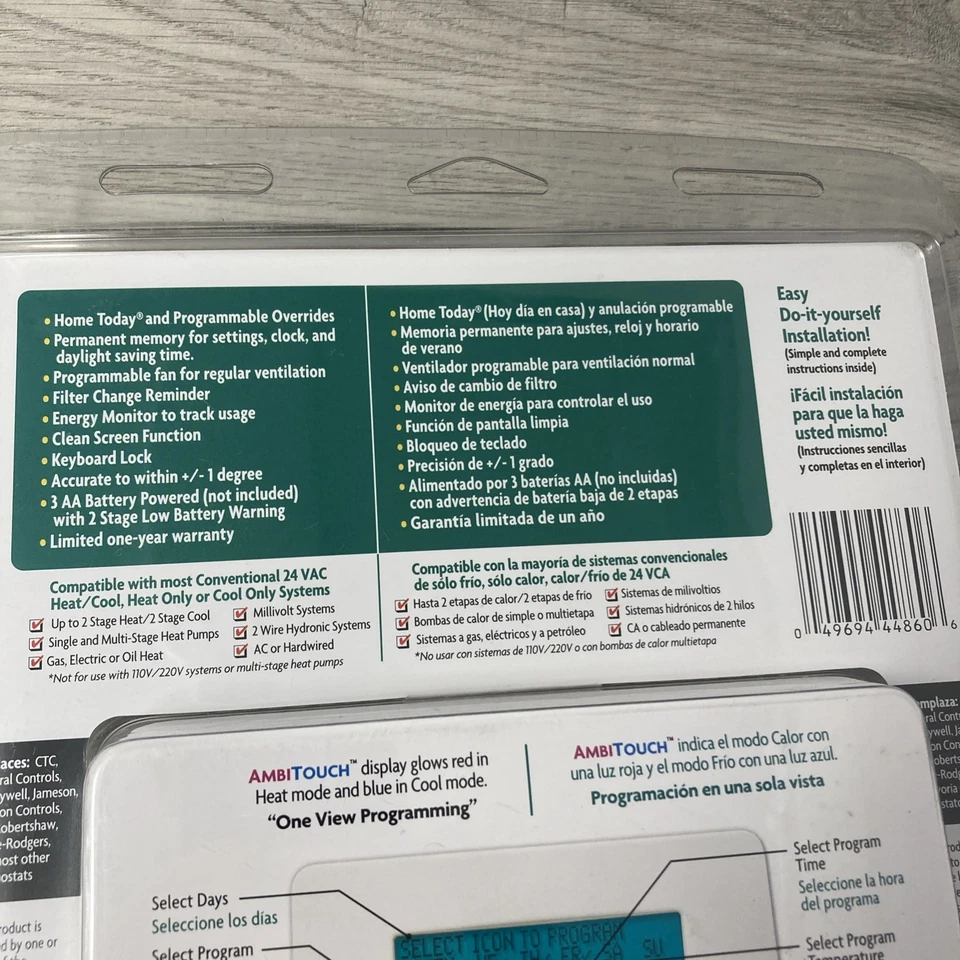 Hunter 44860 Universal Thermostat Programmable Touchscreen 7 Day NEW SEALED - Image 4 of 4