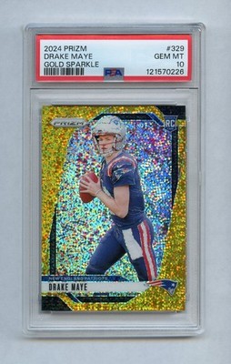 DRAKE MAYE 2024 Panini Prizm Rookie #329 Gold Sparkle /24 PSA 10 low pop