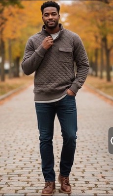 $188 Faherty Sweater Men's XXL Epic Quilted Fleece Snap Button Pullover NWT