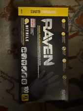 SAS Raven Black Nitrile Gloves Powder Free Ne...