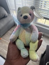 Ty Beanie Baby - "Mellow", Pastel Tie Dyed Bear, w/Mint Tags. See description..