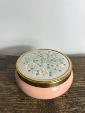 Vintage Trinket Dish / Framecraft Ring Dish /  Pin Dish With Embroidered Lid