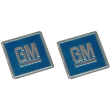 Embossed Metal Door Jamb Adhesive Decal Badge Foil Sticker Blue 1969-72 GM 2pc