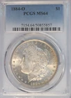 1884 O morgan dollar PCGS MS64 ~