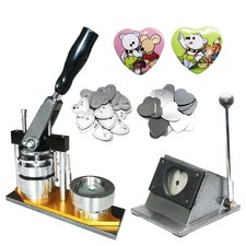 57 53mm 2 2inch Manual Magnet Badge Making Machine Heart Shape Button Maker Kit