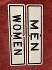 Vintage porcelain metal Restroom sign men women