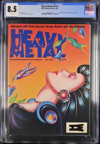 CGC 8.5 HEAVY METAL Magazine v9 #3 Jim Cherry Cover RICHARD CORBEN George Romero