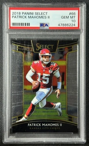 PATRICK MAHOMES II PSA 10 2018 PANINI SELECT FOOTBALL #66 CONCOURSE CHIEFS 6224