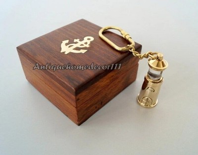 Brass Lighthouse Keychain With Box Marine Handmade Minimalist Nautical Maritime