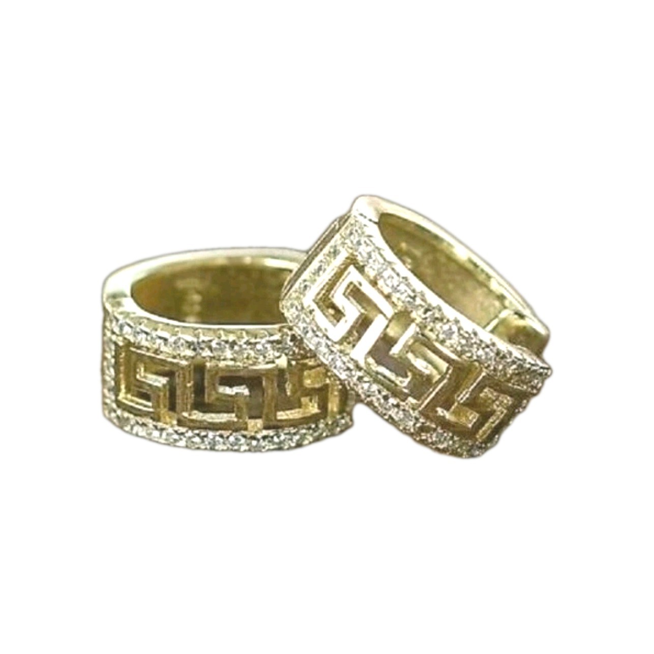 Aretes tipo argolla Huggie de diamantes redondos creados en laboratorio de 2 quilates con acabado en oro amarillo de 14 quilates