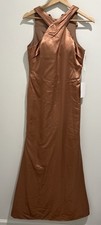 Long Brown Bridesmaid Formal Party Dress