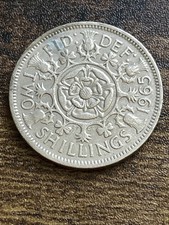 1965 Great Britain UK 2 Two Shillings XF Extremely Fine Rare Actual Coin TC4479*