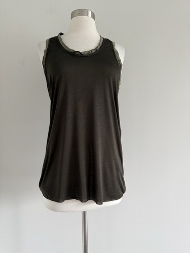 NWT $360 HAIDER ACKERMANN 100% RAYON SIMONE FEREST PORTER KHAKI SLEEVELESS SZ 36